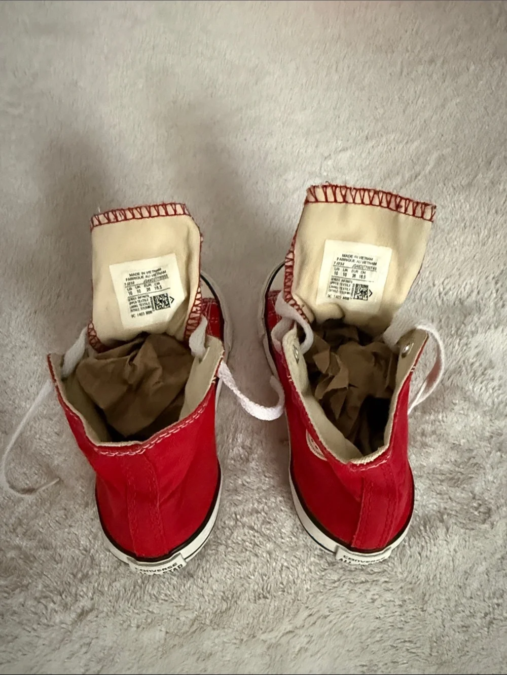 Converse Red High-Top Kids Canvas Sneakers with White Laces